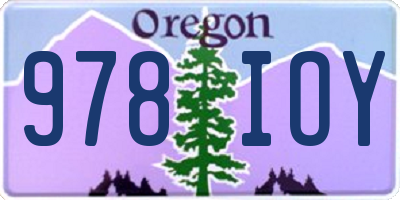 OR license plate 978IOY