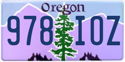 OR license plate 978IOZ