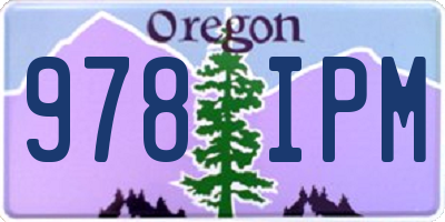 OR license plate 978IPM
