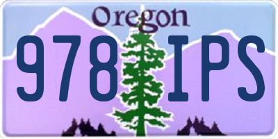 OR license plate 978IPS