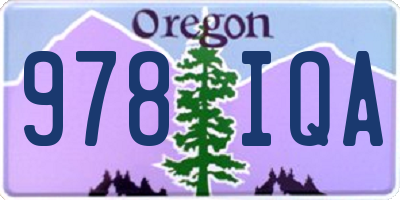 OR license plate 978IQA