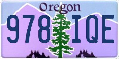 OR license plate 978IQE