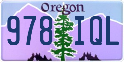 OR license plate 978IQL