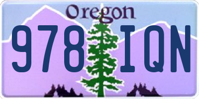 OR license plate 978IQN