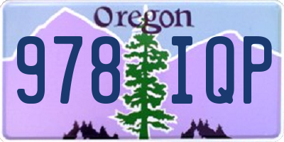 OR license plate 978IQP