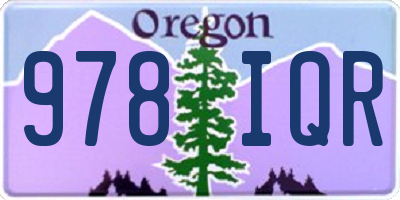 OR license plate 978IQR