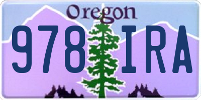 OR license plate 978IRA