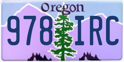 OR license plate 978IRC