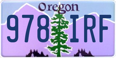 OR license plate 978IRF