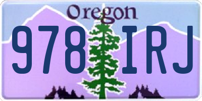 OR license plate 978IRJ