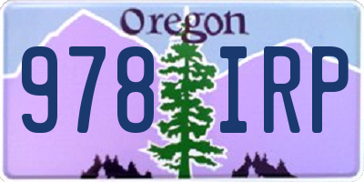 OR license plate 978IRP
