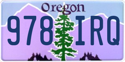 OR license plate 978IRQ