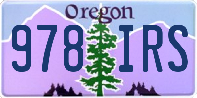 OR license plate 978IRS