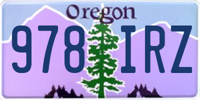 OR license plate 978IRZ