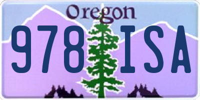 OR license plate 978ISA