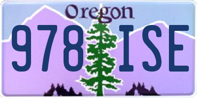 OR license plate 978ISE