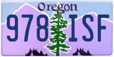 OR license plate 978ISF