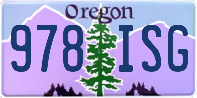 OR license plate 978ISG