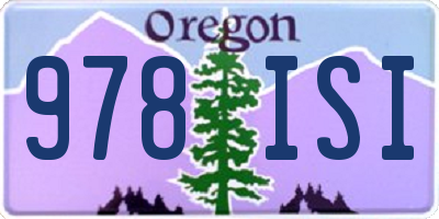 OR license plate 978ISI