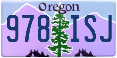 OR license plate 978ISJ