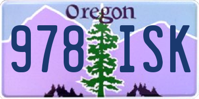 OR license plate 978ISK