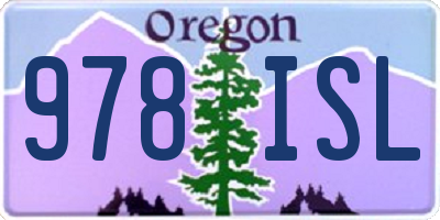 OR license plate 978ISL