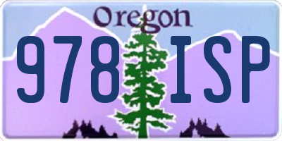 OR license plate 978ISP