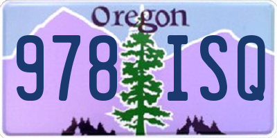 OR license plate 978ISQ