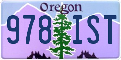 OR license plate 978IST