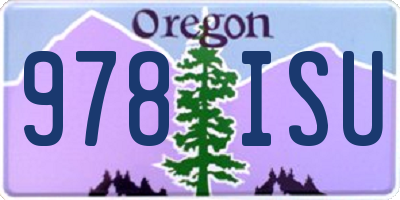 OR license plate 978ISU