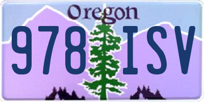 OR license plate 978ISV