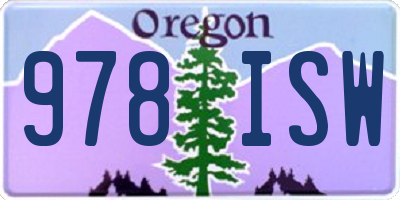 OR license plate 978ISW