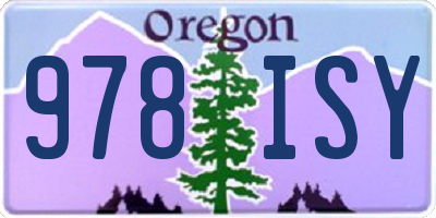 OR license plate 978ISY