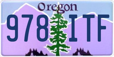 OR license plate 978ITF