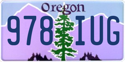 OR license plate 978IUG