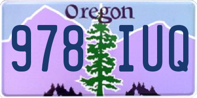 OR license plate 978IUQ