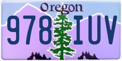 OR license plate 978IUV