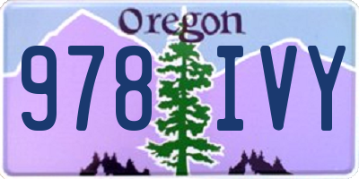 OR license plate 978IVY