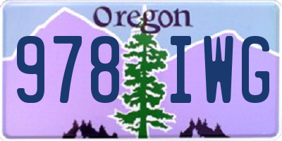 OR license plate 978IWG