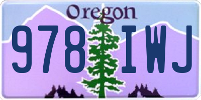 OR license plate 978IWJ