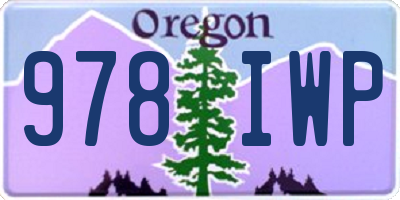 OR license plate 978IWP