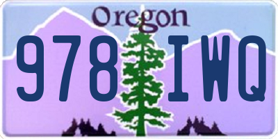 OR license plate 978IWQ