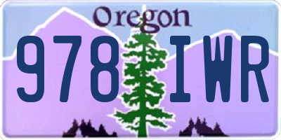 OR license plate 978IWR
