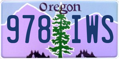 OR license plate 978IWS