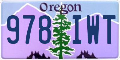 OR license plate 978IWT