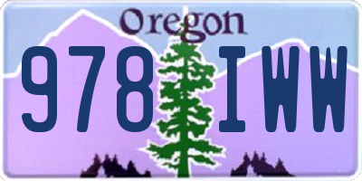 OR license plate 978IWW