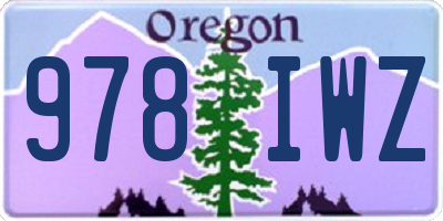 OR license plate 978IWZ