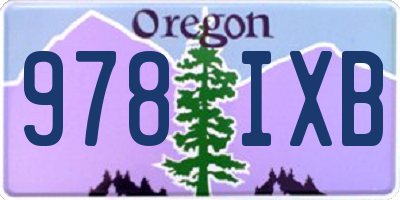 OR license plate 978IXB