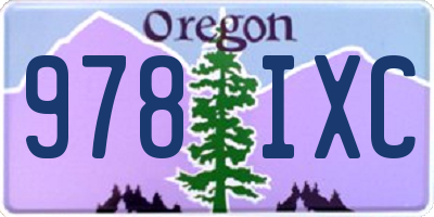 OR license plate 978IXC