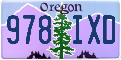OR license plate 978IXD